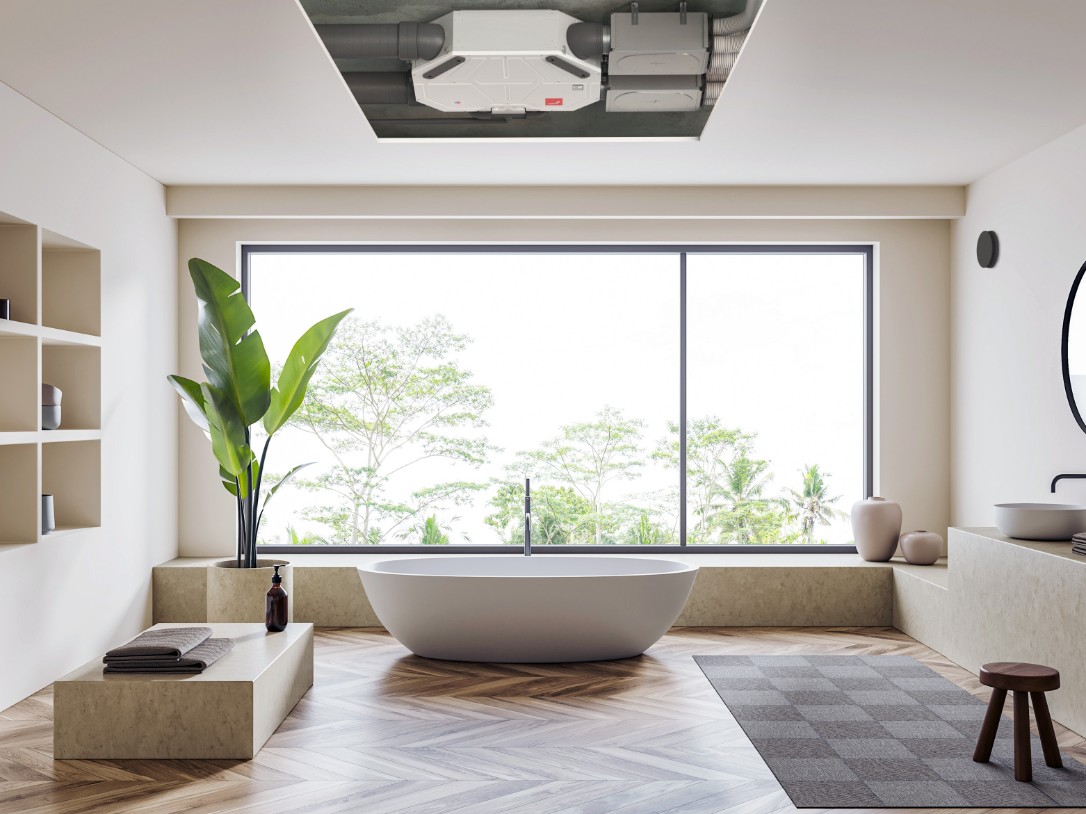 Zehnder-CSY-ComfoAirFlex_Luna_milieu_Bathroom1_V1 Stock Content Zehnder ComfoAir Flex 250 Comfortable indoor ventilation Front view