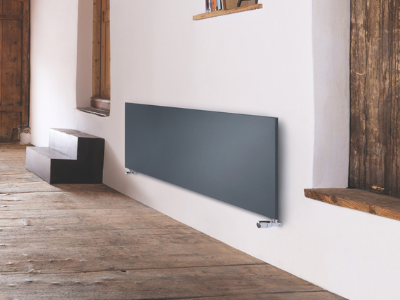 Runtal_RAD_Arteplano-HY_old living space Rendering Arteplano Decorative radiator Side view