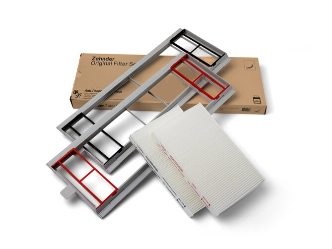 Zehnder_CSY_AntiPollen_Filter_webshop_StarterPack_40010211__6 Cut-Out Zehnder ComfoAir Standard 300 Comfortable indoor ventilation Front view