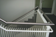 staircase, corridor, banister, stair railing, Gränichen, Stair railing, bevelled, single layer, angled, bevelled, single layer, angled, bevelled, single layer, angled