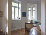 dining room, living space, under window, old building